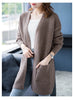 Knitted Shirt Casual Long Sleeve Loose Medium Length Outwear Sweater Coat Women Autumn Knitwears Cardigan Mujer