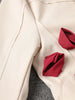 Women Beige Flower Ribbon Big Size Vintage Blazer Lapel Long Sleeve Jacket Tide Spring Autumn CPG2872