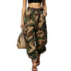 Camouflage Cargo Pants For Women Casual High Waist Loose Tightened Nine-point Pants Women's Multiple Pockets Harem Pants