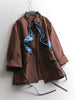 Safari Style Flowing Stand Collar Scarf Ribbons Long Sleeves Top Autumn Korean Style Solid Color Women's Coats