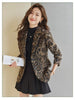 Women Leopard Printed Woolen Blazer Long Sleeve Single Breasted Autumn Winter Jacket Streetwear Ladies Blazer Female Outerwear
