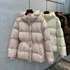 Women Down Cotton Jacket Drawstring Waist Slim Cotton Padded Jacket Winter Warm Thicken Cotton Coat Women Hooded Parkas