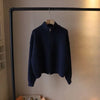 Korean Women's Knitted Sweater Double Zipper Stand Collar Coat Autumn Winter Casual Versatile Loose Cardigan Tops 3XL