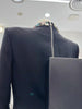 High Street Designer Women's Colorful Diamond Standing Neck Long Sleeve Dress