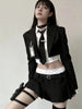 Spring JK Style School Uniform Design Woman Suit Preppy Blazer Plaid Skirt Vintage Korean Style Female Y2k 3 Piece Sets Outfits