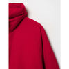 2026Classic Commuter Style Women S Red Hooded Pilot Jacket Cotton Padded Elastic Ruffle Hem Loose Short Casual Coat