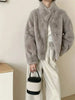Eco-friendly Mink Fur Windproof Stand Collar Faux Mink Coat For Women Warm Winter Thick Jackets With Pockets 2DB5167