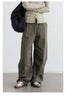 Women Pants Solid Loose Casual Outdoor Workwear Female Wide Leg Trousers Drawstring Windproof Spring Autumn