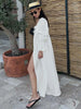 Black Lace-Up Dresses Woman Elegant Square Neck Long Sleeve Dresses Casual High Waisted Ankle-Length Dress