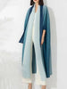 Gradient Pleated Trench Coat For Women Bat Sleeve Scarf Collar Long Windbreaker Female Clothing 2DA2148