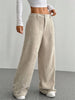 Women Autumn Winter Corduroy Pant Retro Wide Leg Trousers Lady Casual High Waist Solid Pants Street Chic Clothes