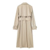 Women's Autumn Slim Trench Coats Solid Turn-Down Collar Long Sleeves Belt Decoration Double Breasted Female Coats