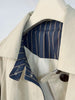 Retro Patchwork Stripes Women's Mid-Length Polo Collar Single-Button Coat Spring Korean Style Oversize Coats