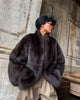 Women Thick Faux Fur Coat Lapel Hidden Button Loose Elegant Lady Outerwear Female Street Warm Commute Overcoat