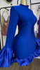 Women O-neck Long Flare Sleeve Ruffles Mini Dress Spring Sweet Sexy Birthday Evening Night Party Vestidos Dresses
