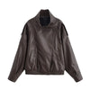 Women Autumn Jackets Asymmetric Button Pocket Long Sleeves Black Loose Zipper Jackets Female High Street Coats