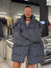 Oversized Printed Thicken Women's Coat With Hooded Loose Full Sleeve Zippers Pocket Cotton-padded Coats Winter Lady Outwear