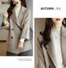 Stylish Long Sleeve Loose Pockets Women Woolen Jacket Autumn Winter Elegant Lapel Thick Female Jackets