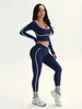 Women's Fall/Winter Round Neck Long Sleeve Yoga Top Outdoor Sports Fitness Yoga Pants