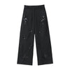 Black Sequin Embroidery Blazer 2 Piece Set Women Full Sleeve Lapel V-neck Loose Wide Leg Pants Suit Lady Spring Autumn Wear