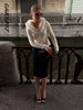 Women's Knitwear Faux Fur Collar Patchwork Knitted Cardigan Autumn Female Long Sleeve Single Breasted Solid Coats Chic Partywear