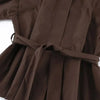 Solid Lace Up Short Trench Coat Lady Chic Stand Collar Wide Shoulder Full Sleeve Loose Coats Daily Casual Windbreaker