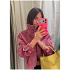 Casual Short Suede Jacket Women Chic Stand Collar Zipper Pocket Loose Outerwear Lady Autumn Daily Highstreet Jackets