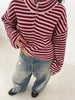 Casual Long Sleeve Zipper Knitted Coat Stand Collar Stripe Knitting Cardigan for Women Spring Autumn Female Sweater