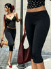 Womens Y2K High Waist Capri Pants Slim Fit Tummy Control Yoga Leggings Soft Fabric Comfortable Clothing Show Elegant Body Curves