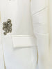 Designer Suit Women Beaded Diamonds Single Button Suit Blazer Wide-leg Pants Set 2PCS