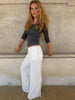 High Waist Single Breasted Women Pants White Double Layer Solid Long Trousers Autumn Loose Casual Outdoor Streetwear