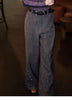 Gray Woolen Suit Pants Women's Winter European Design Fine Flash High Waist Versatile Trousers