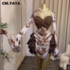 Women Tie Dye Print Ruffles Long Sleeve Bodycon Ruched Draped V-neck Dress Fall Street Birthday Vacation Dresses