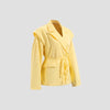 Chic Oversize Floral Printed Women Jacket Padded Lapel Lace Up Loose Coat Long Sleeve High Waist Outwears Lady Streetwear