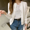 Knitted Cardigan Jacket Women Spring Autumn Round Neck Casual Cardigans Woman Solid Color Slim Korean Jumpers Female