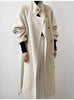 Advanced Gray Standing Collar Long Woolen Coat For Women'S Autumn And Winter Clothing, Double-Sided Woolen Coat