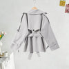Tie Up Short Women 's Trench Coat Lapel Long Sleeve With Belt Oversize Windbreaker Female Spring Autumn Woman Outerwears