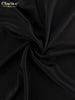 Casual Black Satin Women'S Dress O-Neck Long Sleeve Ankle Length Dresses Elegant Classic Solid Female Dress