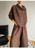 2 Pieces Sets For Women Beading Loose Shirts With Wide Leg Pants Female Elegant Clothing Spring Autumn 2DB2230