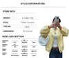 Women Yellow Jacquard Bomber Jacket Round Neck Zipper Long Sleeve Loose Cropped Coat Lady High Street Daily Outerwear