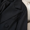 Lengthen Black Blazers Women Elegant Temperament Double-Breasted Suit Jacket Korean Chic Office Lady OL Lapel Outerwear