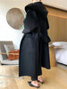 Mid-Length Autumn and Winter Hooded Double Sided Cotton Cashmere Coat Female 100% Wool Loose Thick Woolen Coat