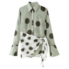 Leopard Print Sheer Chiffon Shirt Style Dress Women Casual Lapel Chic Vacation Mini Dresses Detachable Scarf