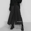 Korean Autumn Irregular False Two-piece Skirt Pants Women Wide-leg Pant Ladies Elastic Waist Straps Casual Pant Lady