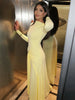 Ruched Elegant Maxi Dress Women Daily Casual Skinny Full Sleeve Solid Gown Midnight Prom Party Long Bodycon