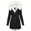 Autumn Winter Warm Plush Thicken Jackets Puffy Single Breasted Plus Size Overcoats Women's Drawstring Tie Waist Casual Parkas