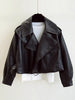 Spring Women Faux Leather Jacket Biker Red White Coat Turndown Collar PU Motorcycle Jackets Loose Streetwear Outerwear