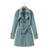 Women's Windbreaker Mid-Length Trench Coat Spring Korean Slim Waist British Casual Autumn Coat With Belt Outwear