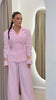 Chic Solid Lapel Coat Long Pant Suit Women Casual Full Sleeve Waist Cinching Blazer Wide-leg Pants Set Lady Daily Street Outfit