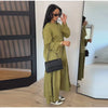 Solid Color Loose Fit Flare Sleeve Tiered Dress Crew Neck Ruffle Hem Pleated Long Maxi Dresses Spring Chic Casual Outwear